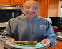He is a food lover and is often found trying different food.